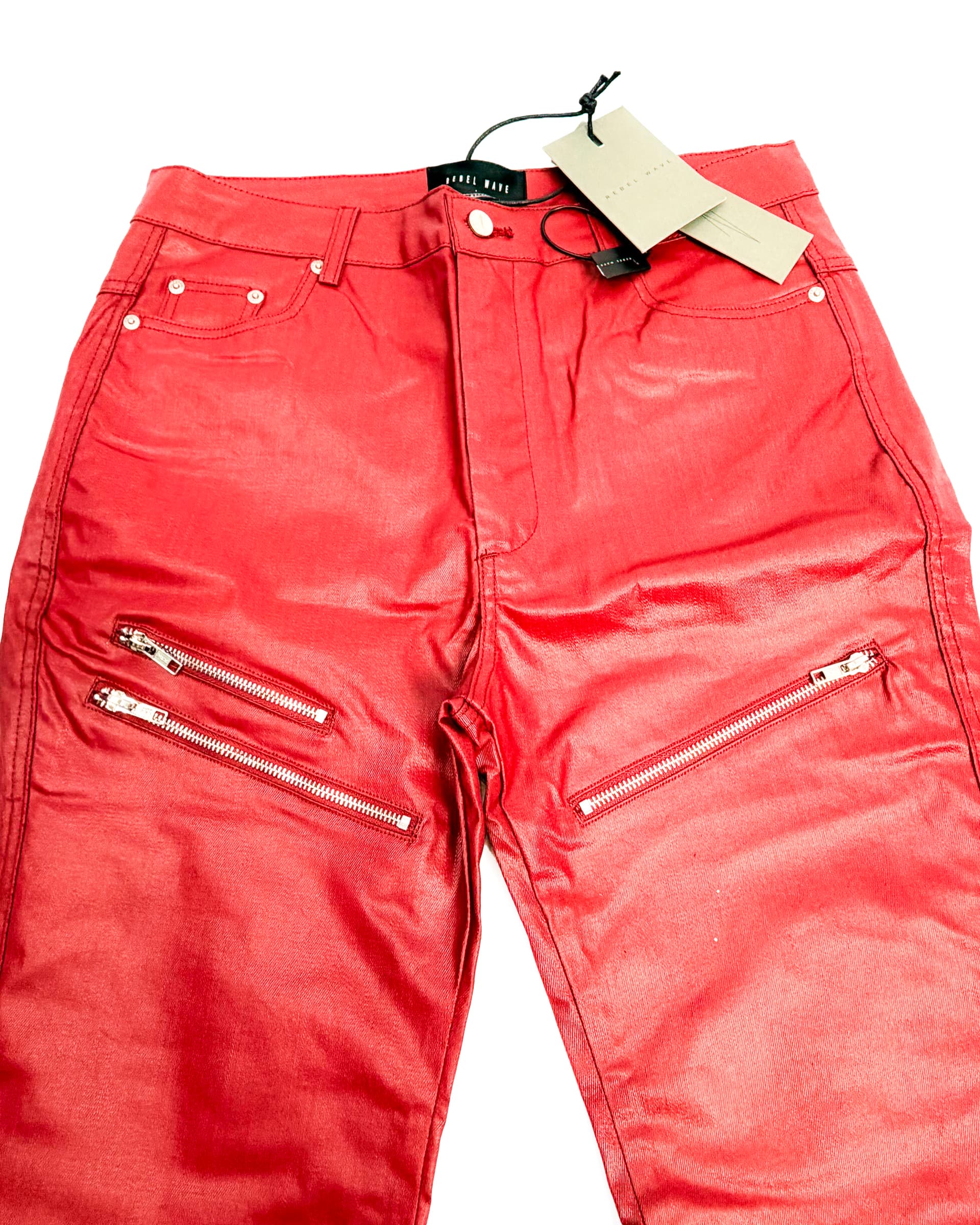 Rebel-Wave 25ss D Liquid Metal coated jeans