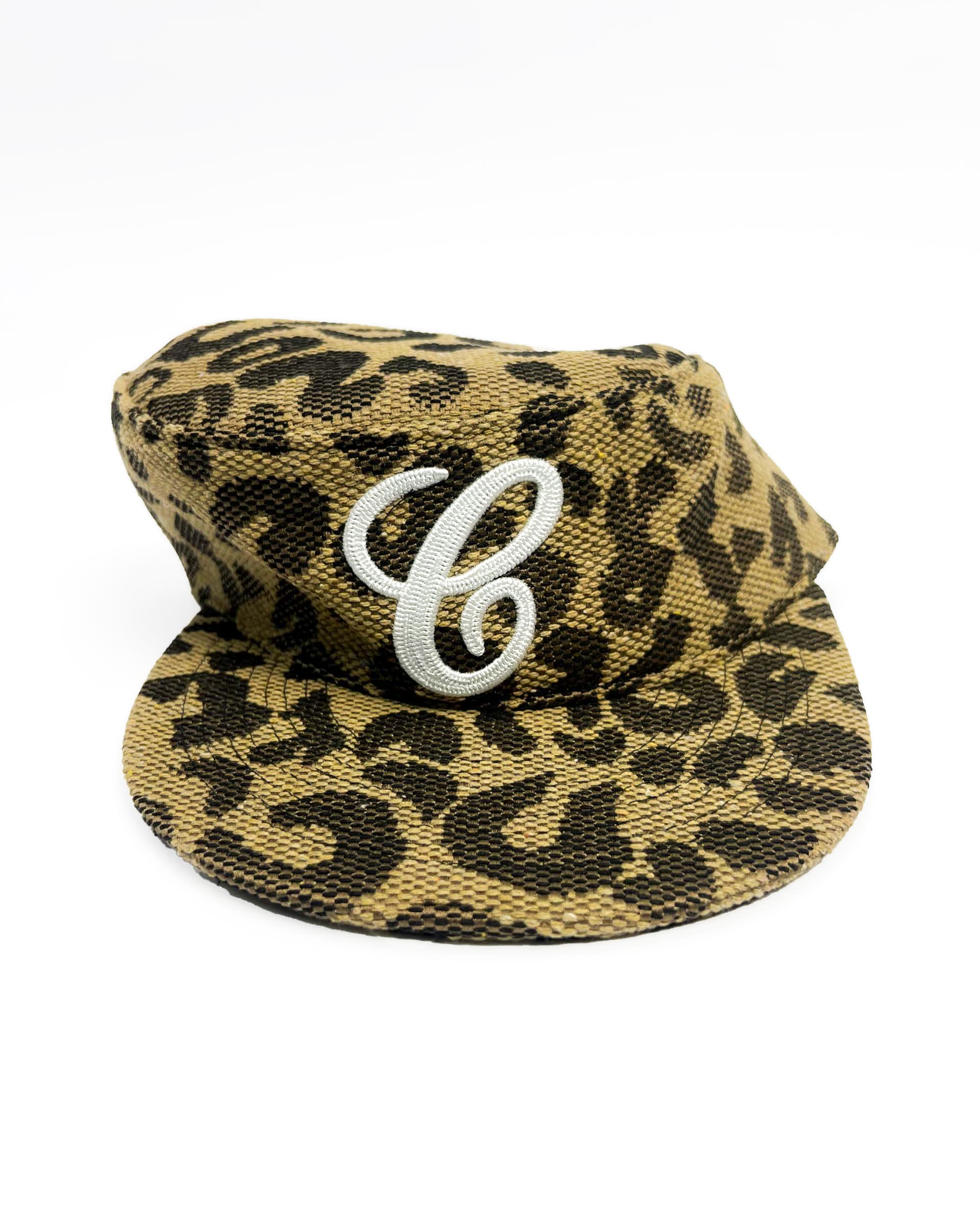 CRAYON Weave Leopard Print Brimmed Baseball Cap