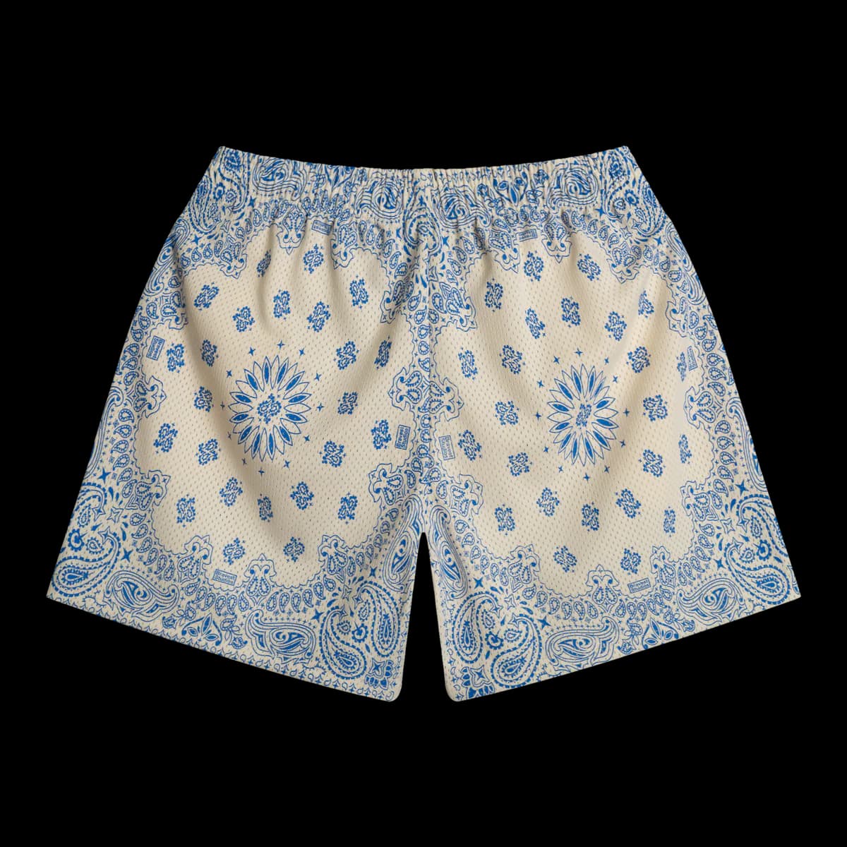SCREENPRINTED PAISLEY CREAM SHORTS