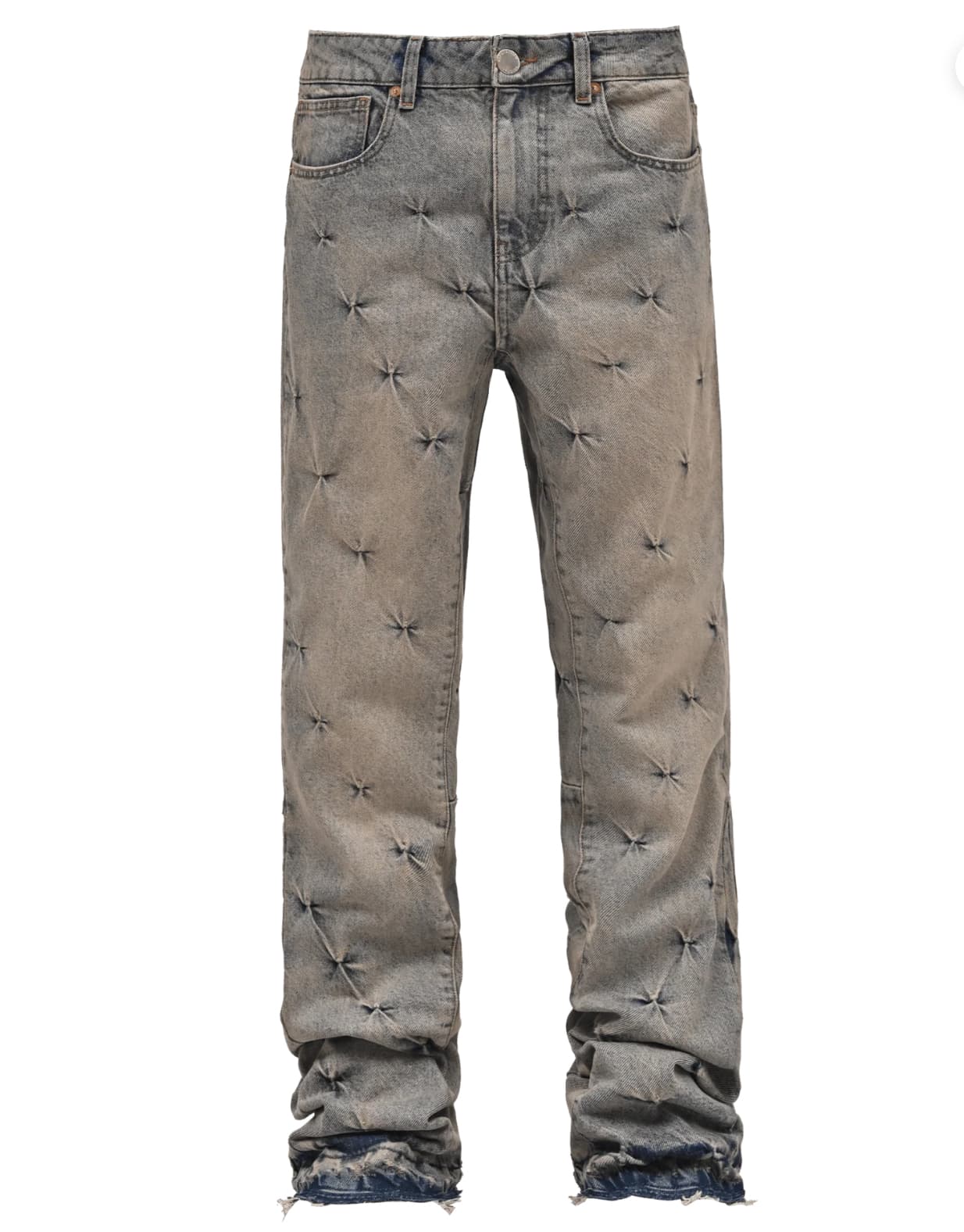 PINCHED FLARE DENIM-CREAM WASH