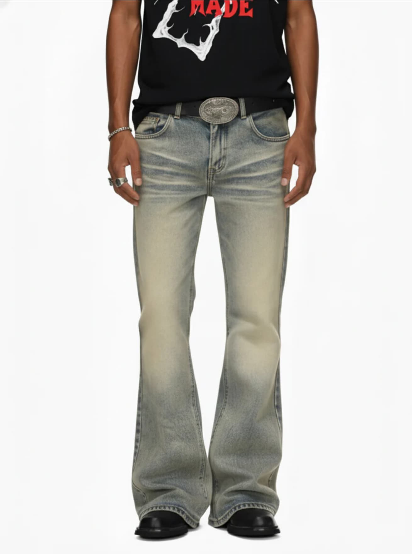 VINTAGE WASHED FLARE JEANS