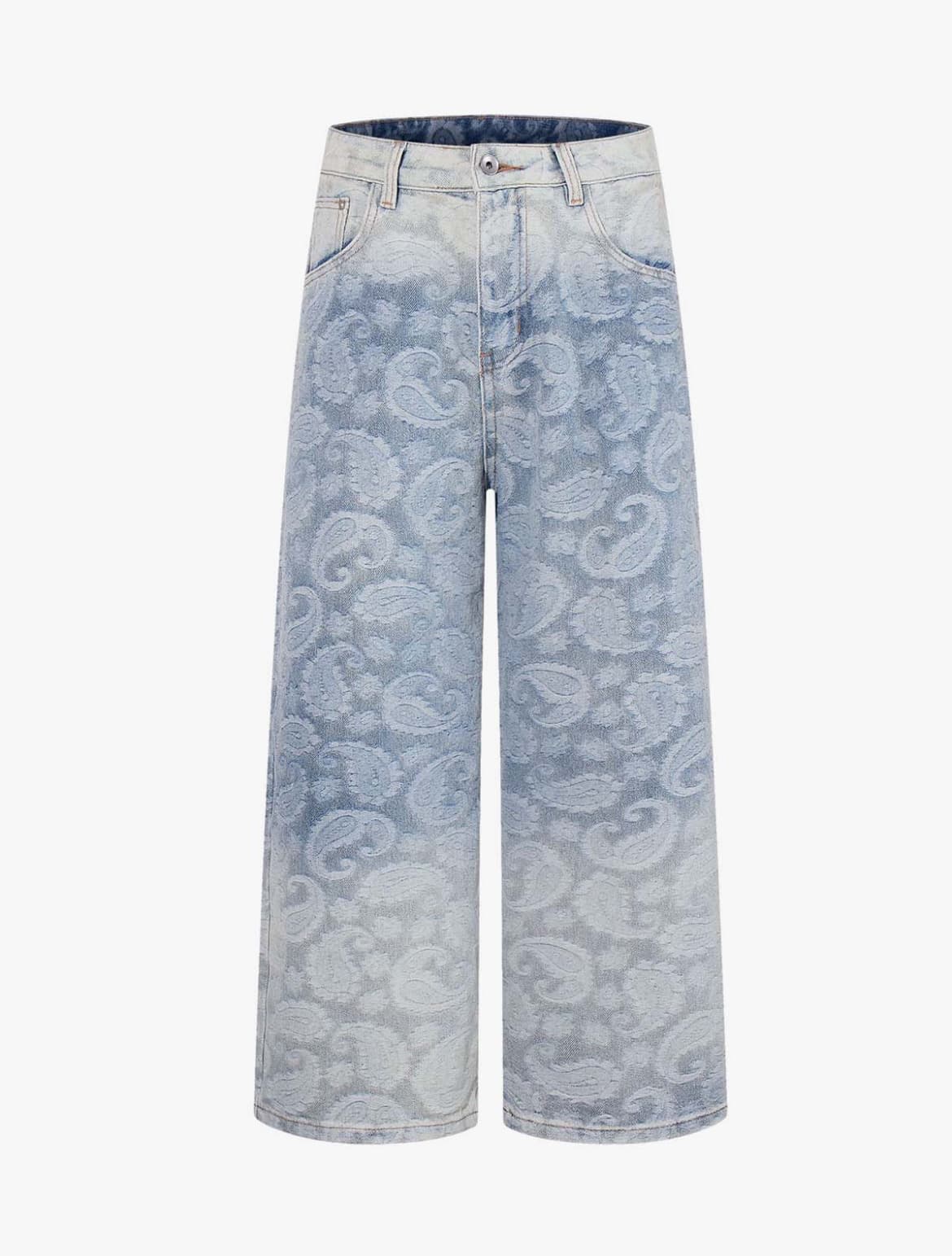 FLORAL JACQUARD DENIM JEANS