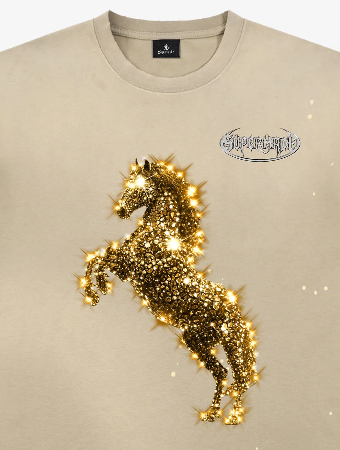 VINTAGE WASH GLITTER HORSE PATTERN