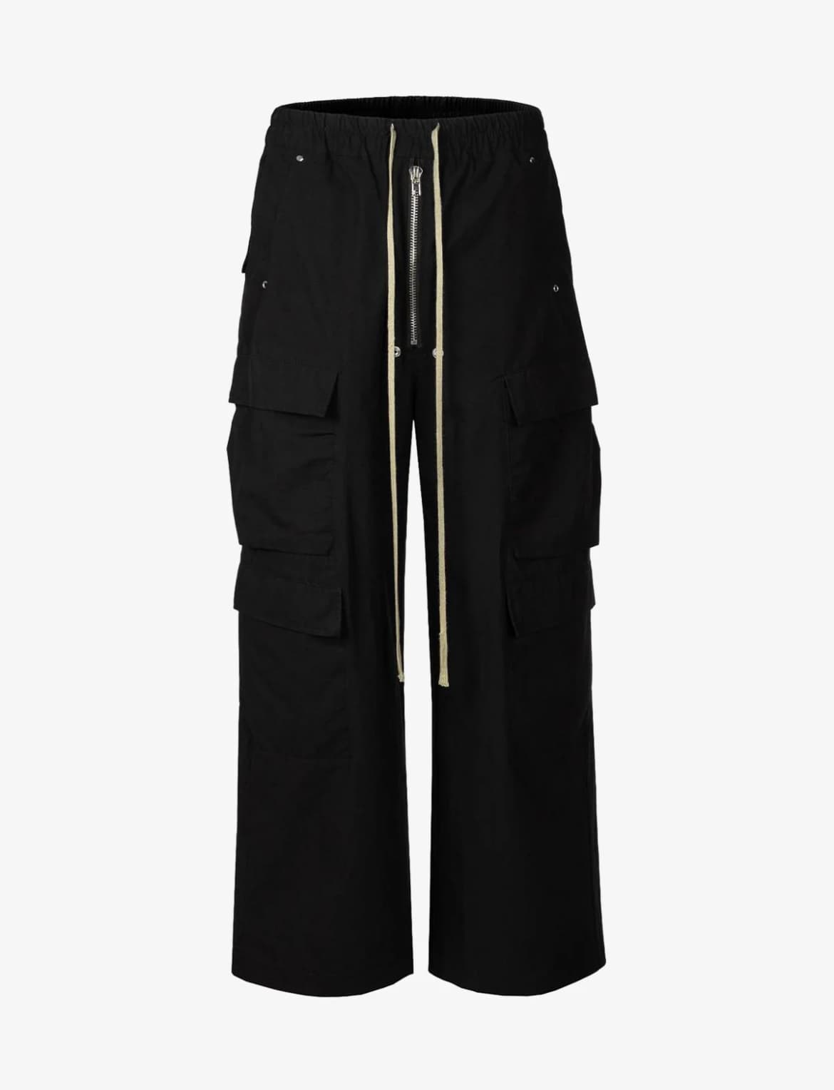 WOVEN MULTI POCKET BAGGY FLARED PANTS