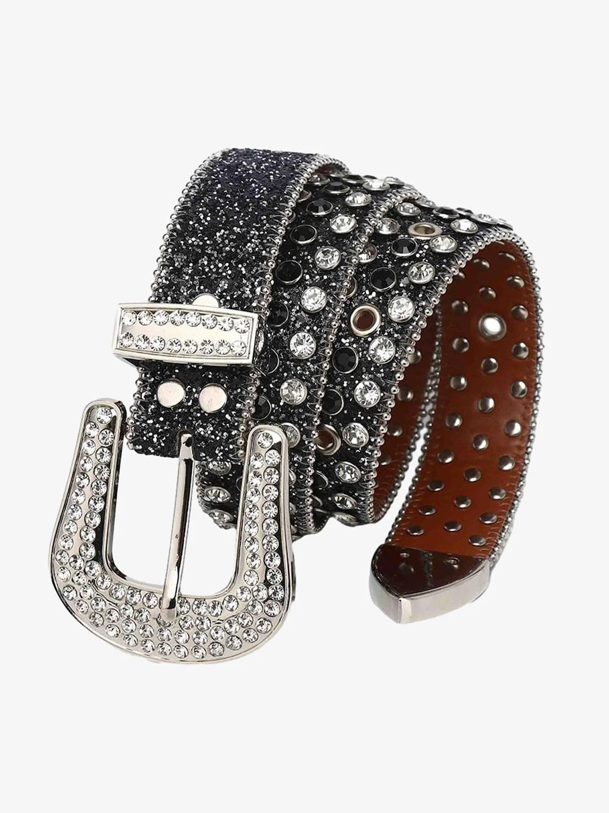 SUPERMADE STUDDED RHINESTONE HIP POP BELT